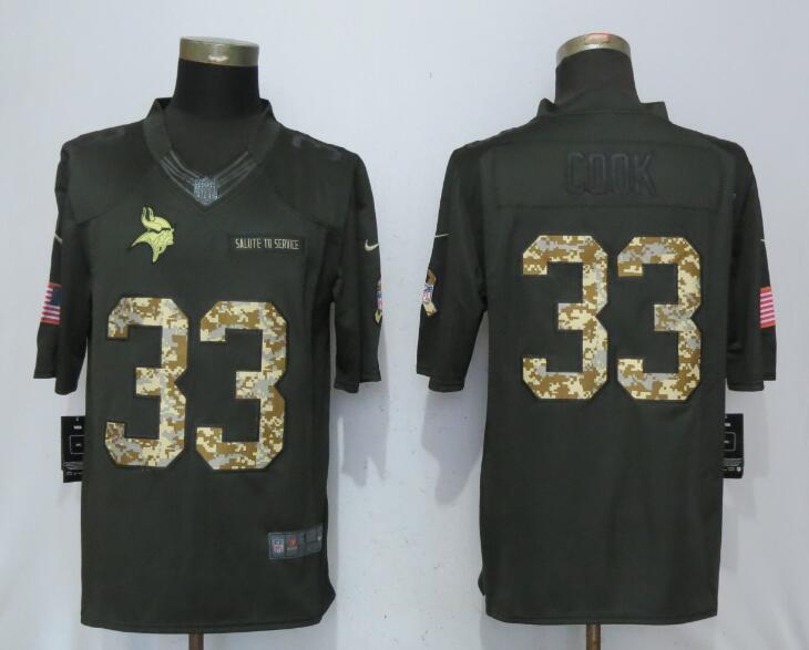 Men Minnesota Vikings #33 C00k Green Nike Anthracite Salute To Service Limited Jersey->minnesota vikings->NFL Jersey